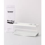 ホワイト(879) | 水が流れるスポンジ&ボトルホルダー WH 山崎実業 <tower タワー> | 212 KITCHEN STORE