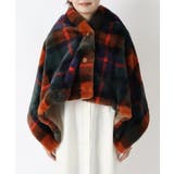 チェックファー ポンチョ ネイビー | 212 KITCHEN STORE | 詳細画像1