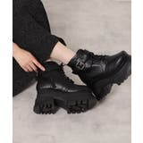 ブラック(019) | レースアップバックル厚底ブーツ | ESPERANZA