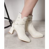 アイボリー(004) | 【EC先行販売】2WAYスタッズベルトショートブーツ | ESPERANZA