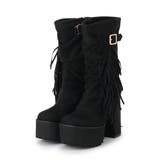 【EC&SHIBUYA109店限定モデル】厚底フリンジ3WAYショートブーツ | ESPERANZA | 詳細画像8