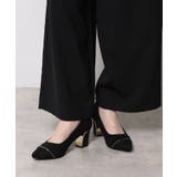 ブラック(019) | ラメヒールゴールドラインパンプス | ESPERANZA