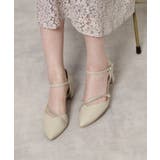 ポインテッドトゥパール調付きセパレートパンプス | ESPERANZA | 詳細画像3