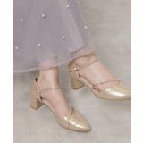 ゴールド(007) | ポインテッドトゥパール調付きセパレートパンプス | ESPERANZA