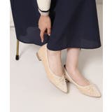 ベージュ(352) | ポインテッドリボンバレエパンプス | ESPERANZA