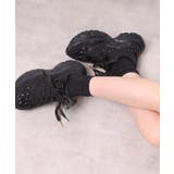 ブラック(919) | フラワー刺繍ラメスニーカー | ESPERANZA