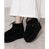 厚底レースアップリボンフェイクムートンブーツ | ESPERANZA | 詳細画像8