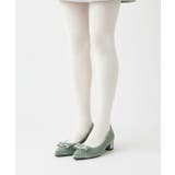 ブルー(392) | ラメベルベットダブルリボンパンプス | ESPERANZA