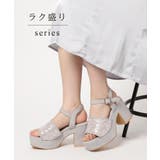 【ラク盛り／サンダル】リピーター続出／脚長美脚 スパンコール厚底サンダル | ESPERANZA | 詳細画像1 