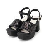 ブラック(919) | 【ラク盛り／サンダル】リピーター続出／脚長美脚 スパンコール厚底サンダル | ESPERANZA