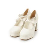 アイボリー(004) | クロスダブルバックル厚底パンプス 結婚式二次会 パーティー 25SS | ESPERANZA