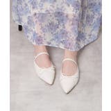 アイボリー(304) | フラットリボンポインテッドミュール | ESPERANZA