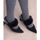 【Fur Collection】ファー付き2WAYスリングバックミュールパンプス | ESPERANZA | 詳細画像1