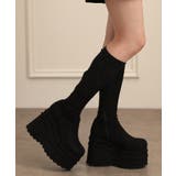 ブラック(119) | 超厚底ストレッチロングブーツ | ESPERANZA