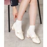 アイボリー(004) | ビジュー付リボンローファー | ESPERANZA