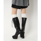 【ラク盛り／ロングブーツ】リピーター続出／脚長美脚 レースアップロングブーツ | ESPERANZA | 詳細画像9 