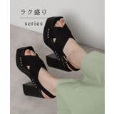 【ラク盛り／サンダル】リピーター続出／脚長美脚 クロススタッズサンダル | ESPERANZA | 詳細画像1 