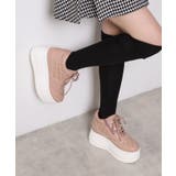 ピンク(072) | きゅんフィット厚底フラットキルティングスタッズスニーカー | ESPERANZA