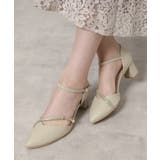 グレー(012) | ポインテッドトゥパール調付きセパレートパンプス | ESPERANZA