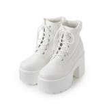 ホワイト(001) | 厚底レースアップブーツ | ESPERANZA