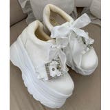 ホワイト(001) | 夢見るシリーズキラキラ厚底スニーカー | ESPERANZA