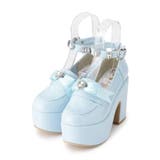 ブルー(292) | 厚底リボン付き3WAYキラキラパンプス | ESPERANZA