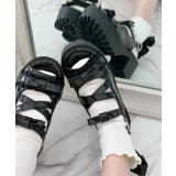 ブラック(219) | 厚底レース付きリボンベルトサンダル | ESPERANZA