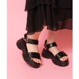 ブラック(019) | キルティング 面ファスナーストラップサンダル | ESPERANZA