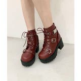 レッド(063) | 厚底ベルト付きブーツ | ESPERANZA