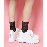 ホワイト(001) | 夢見る厚底十字架キラキラスニーカー | ESPERANZA