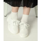 ホワイト(001) | 【らくちん履き心地】厚底レースアップパンプス | ESPERANZA