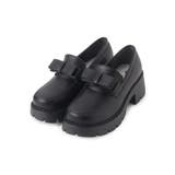 ブラック(919) | 【抗菌・消臭】リボン付きローファーパンプス | ESPERANZA