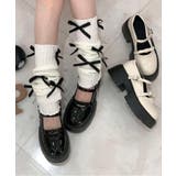 厚底 リボン付きダブルストラップパンプス | ESPERANZA | 詳細画像41
