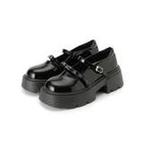 ブラック(219) | 厚底 リボン付きダブルストラップパンプス | ESPERANZA