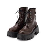 ブラウン(043) | 厚底ダブルベルトレースアップブーツ | ESPERANZA