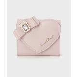 ピンク(072) | ハートリボンモチーフ３つ折り財布 | ESPERANZA