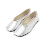 シルバー(006) | 【3E対応】スクエアフラットシューズ | ITS'DEMO