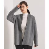 ブラック(419) | 【手洗い可】Wジャカードコーディガン | ITS'DEMO