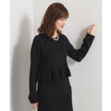 ブラック(019) | 【手洗い可／セットアップ可】柄編みニットプルオーバー | ITS'DEMO