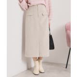 ベージュ(052) | 【ウエストゴム】シャギーモッサタイトスカート | ITS'DEMO