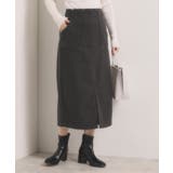 チャコールグレー(014) | 【洗濯機OK】カットメルトンタイトスカート | ITS'DEMO