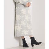 グレー(012) | 【手洗い可/セットアップ可】花柄フェザージャカードニットスカート | ITS'DEMO