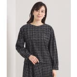 【手洗い可/セットアップ可】ツイード風プリントブラウス | ITS'DEMO | 詳細画像17