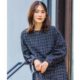 【手洗い可/セットアップ可】ツイード風プリントブラウス | ITS'DEMO | 詳細画像1