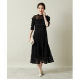 ブラック(019) | 【結婚式・パーティに】レース×ラメシアーワンピース<ドレスコレクション> | ITS'DEMO