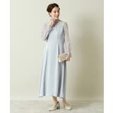 ライトグレー(011) | 【結婚式・パーティに】サテン×レースワンピース<ドレスコレクション> | ITS'DEMO