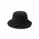 ブラック(019) | 【サイズ調整可／手洗い可】ギャザーバケットハット | ITS'DEMO