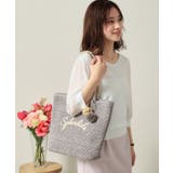 チャーム付ロゴ刺繍雑材トート | ITS'DEMO | 詳細画像1