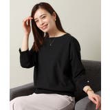 ブラック(019) | 【縮みに強い／洗濯機OK】ボートネック天竺ドルマンニット | ITS'DEMO