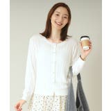 オフホワイト(003) | 【手洗い可】透かし編みクルーカーデ | ITS'DEMO